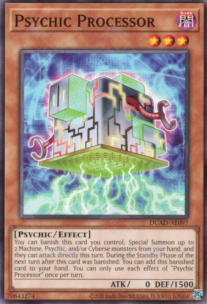 This is an image for the product Psychic Processor that has a rarity of Common in the Duelist's Advance with a card code of DUAD-AE097 that is available on the TEKKX Product website.