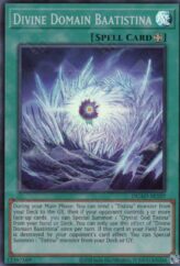 This is an image for the product Divine Domain Baatistina that has a rarity of Super Rare in the Duelist's Advance with a card code of DUAD-AE107 that is available on the TEKKX Product website.