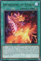 This is an image for the product Awakening of Veidos that has a rarity of Rare in the Duelist's Advance with a card code of DUAD-AE111 that is available on the TEKKX Product website.