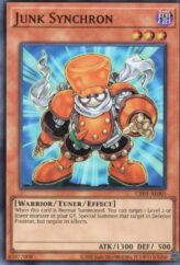 This is an image for the product Junk Synchron that has a rarity of Super Rare in the Creation Pack 01 with a card code of CR01-AE005 that is available on the TEKKX Product website.
