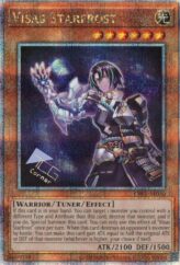 This is an image for the product Visas Starfrost that has a rarity of Quarter Century Secret Rare in the Creation Pack 01 with a card code of CR01-AE050 that is available on the TEKKX Product website.