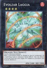 This is an image for the product Evolzar Laggia that has a rarity of Super Rare in the Creation Pack 01 with a card code of CR01-AE103 that is available on the TEKKX Product website.