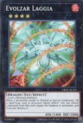 This is an image for the product Evolzar Laggia that has a rarity of Super Rare in the Creation Pack 01 with a card code of CR01-AE103 that is available on the TEKKX Product website.
