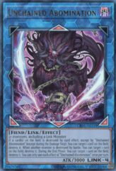 This is an image for the product Unchained Abomination that has a rarity of Ultimate Rare in the Creation Pack 01 with a card code of CR01-AE118 that is available on the TEKKX Product website.