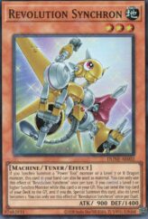 This is an image for the product Revolution Synchron that has a rarity of Super Rare in the Duelist Nexus with a card code of DUNE-AE002 that is available on the TEKKX Product website.