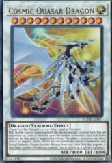 This is an image for the product Cosmic Quasar Dragon that has a rarity of Ultimate Rare in the Duelist Nexus with a card code of DUNE-AE037 that is available on the TEKKX Product website.