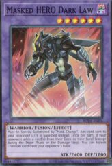 This is an image for the product Masked HERO Dark Law that has a rarity of Super Rare in the Rarity Collection Quarter Century Edition with a card code of RC04-AE026 that is available on the TEKKX Product website.