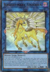 This is an image for the product Knightmare Unicorn that has a rarity of Ultra Rare in the Rarity Collection Quarter Century Edition with a card code of RC04-AE044 that is available on the TEKKX Product website.