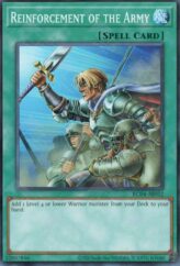 This is an image for the product Reinforcement of the Army that has a rarity of Super Rare in the Rarity Collection Quarter Century Edition with a card code of RC04-AE052 that is available on the TEKKX Product website.