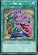 This is an image for the product Pot of Desires that has a rarity of Super Rare in the Rarity Collection Quarter Century Edition with a card code of RC04-AE057 that is available on the TEKKX Product website.