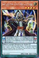 This is an image for the product Wisdom-Eye Magician that has a rarity of Secret Rare in the Creation Pack 02 with a card code of CR02-AE019 that is available on the TEKKX Product website.