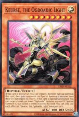 This is an image for the product Keurse, the Ogdoadic Light that has a rarity of Super Rare in the Creation Pack 02 with a card code of CR02-AE102 that is available on the TEKKX Product website.