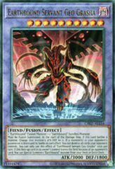 This is an image for the product Earthbound Servant Geo Grasha that has a rarity of Ultimate Rare in the Creation Pack 02 with a card code of CR02-AE154 that is available on the TEKKX Product website.