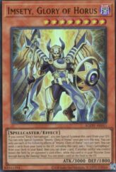This is an image for the product Imsety, Glory of Horus that has a rarity of Ultra Rare in the Age of Overlord with a card code of AGOV-AE011 that is available on the TEKKX Product website.