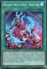 This is an image for the product Original Sinful Spoils - Snake-Eye that has a rarity of Super Rare in the Age of Overlord with a card code of AGOV-AE057 that is available on the TEKKX Product website.