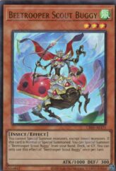 This is an image for the product Beetrooper Scout Buggy that has a rarity of Ultra Rare in the Creation Pack 05 with a card code of CR05-AE171 that is available on the TEKKX Product website.