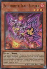 This is an image for the product Beetrooper Scale Bomber that has a rarity of Ultra Rare in the Creation Pack 05 with a card code of CR05-AE172 that is available on the TEKKX Product website.