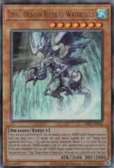 This is an image for the product Tidal, Dragon Ruler of Waterfalls that has a rarity of Ultimate Rare in the Creation Pack 05 with a card code of CR05-AE186 that is available on the TEKKX Product website.
