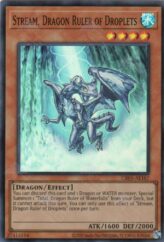 This is an image for the product Stream, Dragon Ruler of Droplets that has a rarity of Super Rare in the Creation Pack 05 with a card code of CR05-AE187 that is available on the TEKKX Product website.