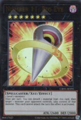 This is an image for the product Number 11: Big Eye that has a rarity of Ultra Rare in the Creation Pack 05 with a card code of CR05-AE195 that is available on the TEKKX Product website.