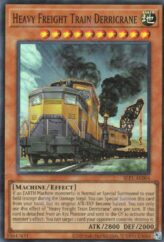 This is an image for the product Heavy Freight Train Derricrane that has a rarity of Super Rare in the Selection 5: Quarter Century Edition with a card code of SLF1-AE004 that is available on the TEKKX Product website.