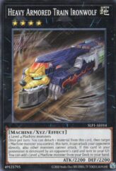 This is an image for the product Heavy Armored Train Ironwolf that has a rarity of Common in the Selection 5: Quarter Century Edition with a card code of SLF1-AE014 that is available on the TEKKX Product website.