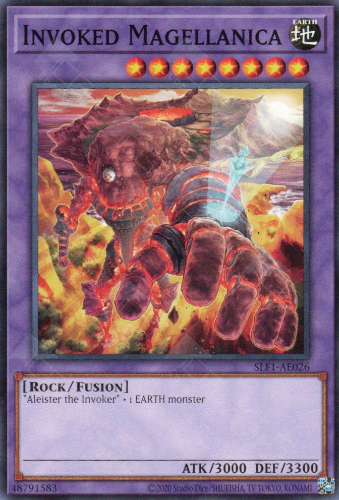 This is an image for the product Invoked Magellanica that has a rarity of Common in the Selection 5: Quarter Century Edition with a card code of SLF1-AE026 that is available on the TEKKX Product website.