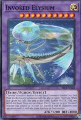 This is an image for the product Invoked Elysium that has a rarity of Common in the Selection 5: Quarter Century Edition with a card code of SLF1-AE028 that is available on the TEKKX Product website.