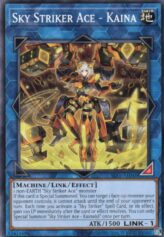 This is an image for the product Sky Striker Ace - Kaina that has a rarity of Common in the Selection 5: Quarter Century Edition with a card code of SLF1-AE046 that is available on the TEKKX Product website.