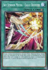 This is an image for the product Sky Striker Mecha - Eagle Booster that has a rarity of Common in the Selection 5: Quarter Century Edition with a card code of SLF1-AE055 that is available on the TEKKX Product website.