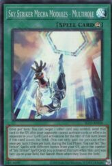 This is an image for the product Sky Striker Mecha Modules - Multirole that has a rarity of Super Rare in the Selection 5: Quarter Century Edition with a card code of SLF1-AE058 that is available on the TEKKX Product website.