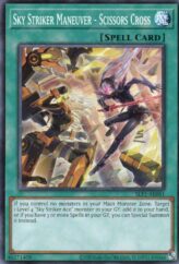 This is an image for the product Sky Striker Maneuver - Scissors Cross that has a rarity of Common in the Selection 5: Quarter Century Edition with a card code of SLF1-AE061 that is available on the TEKKX Product website.