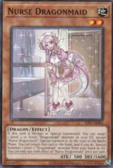 This is an image for the product Nurse Dragonmaid that has a rarity of Common in the Selection 5: Quarter Century Edition with a card code of SLF1-AE063 that is available on the TEKKX Product website.