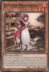 This is an image for the product Kitchen Dragonmaid that has a rarity of Common in the Selection 5: Quarter Century Edition with a card code of SLF1-AE067 that is available on the TEKKX Product website.