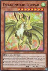This is an image for the product Dragonmaid Lorpar that has a rarity of Common in the Selection 5: Quarter Century Edition with a card code of SLF1-AE070 that is available on the TEKKX Product website.