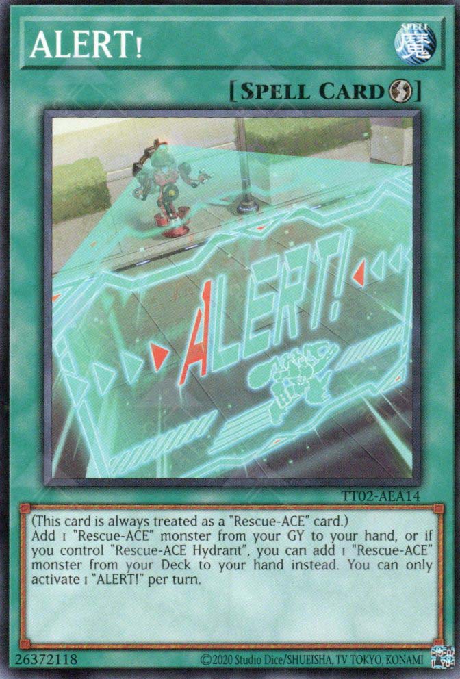 This is an image for the product ALERT! that has a rarity of Common in the Tactical-Try Deck: Rescue-ACE with a card code of TT02-AEA14 that is available on the TEKKX Product website.