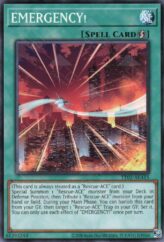 This is an image for the product EMERGENCY! that has a rarity of Common in the Tactical-Try Deck: Rescue-ACE with a card code of TT02-AEA15 that is available on the TEKKX Product website.