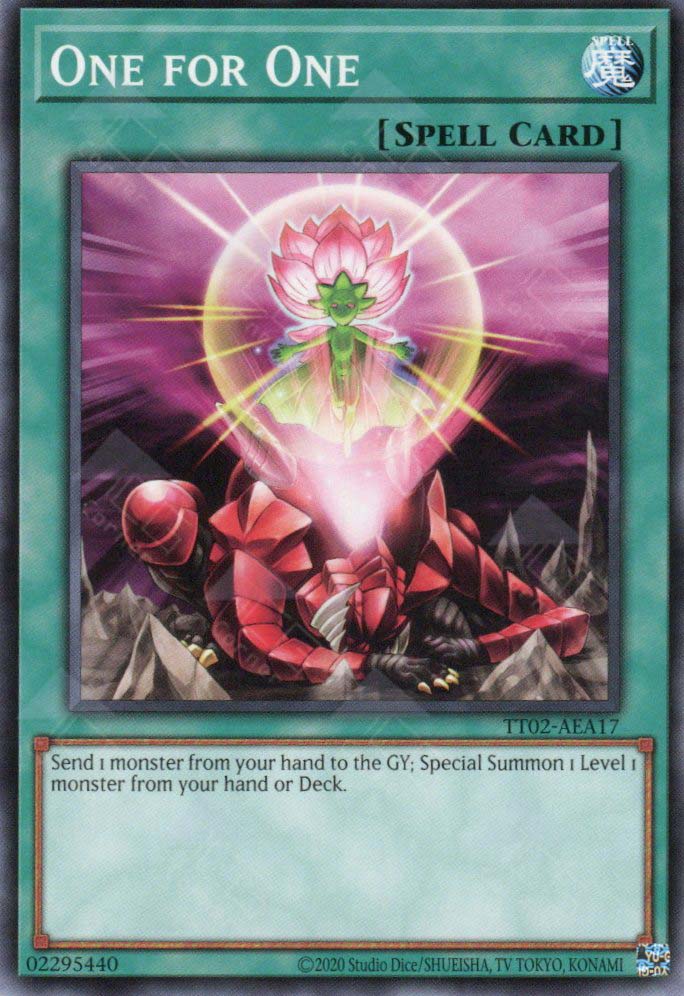 This is an image for the product One for One that has a rarity of Common in the Tactical-Try Deck: Rescue-ACE with a card code of TT02-AEA17 that is available on the TEKKX Product website.