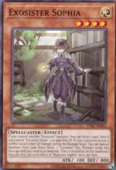 This is an image for the product Exosister Sophia that has a rarity of Common in the Tactical-Try Deck: Exosister with a card code of TT02-AEB05 that is available on the TEKKX Product website.