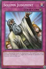 This is an image for the product Solemn Judgment that has a rarity of Common in the Tactical-Try Deck: Exosister with a card code of TT02-AEB21 that is available on the TEKKX Product website.
