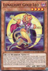 This is an image for the product Lunalight Gold Leo that has a rarity of Common in the Duelist's Advance with a card code of DUAD-AE005 that is available on the TEKKX Product website.