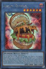 This is an image for the product Angry Burger that has a rarity of Secret Rare in the Duelist's Advance with a card code of DUAD-AE029 that is available on the TEKKX Product website.