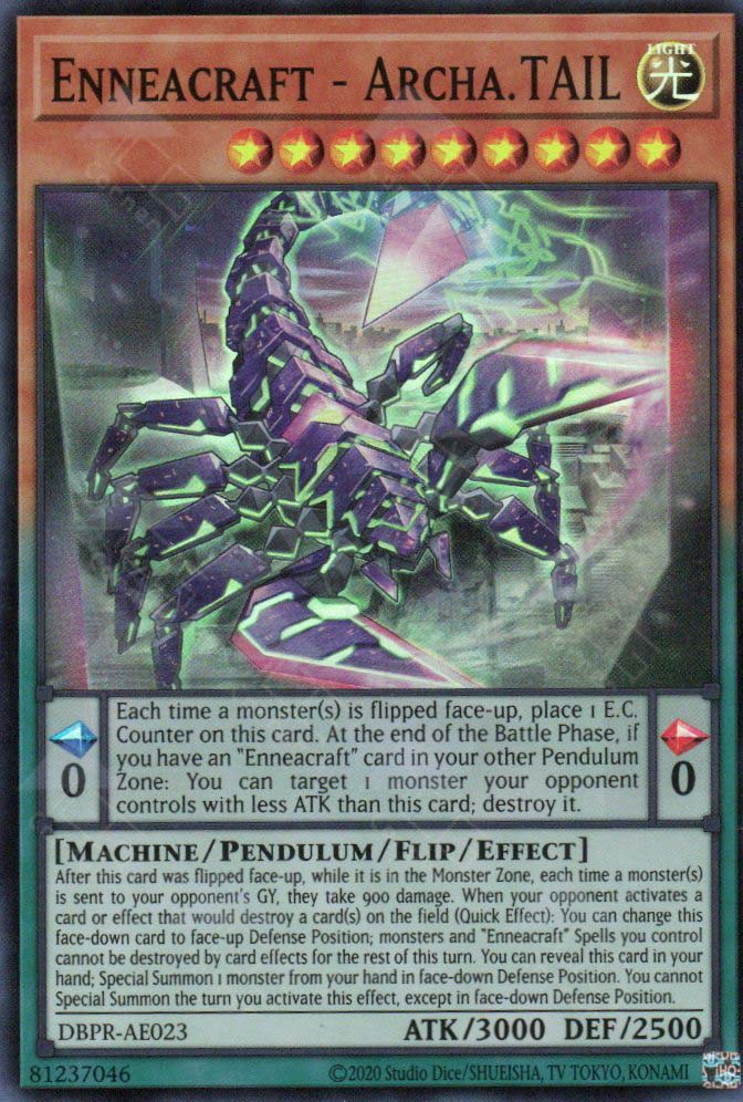 This is an image for the product Enneacraft - Archa.TAIL that has a rarity of Super Rare in the Deck-Build Pack: Phantom Revengers with a card code of DBPR-AE023 that is available on the TEKKX Product website.