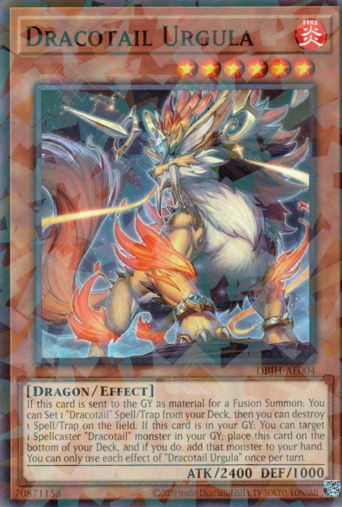 This is an image for the product Dracotail Urgula that has a rarity of Normal Parallel Rare in the Deck-Build Pack: Justice Hunters with a card code of DBJH-AE004 that is available on the TEKKX Product website.
