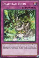This is an image for the product Dracotail Horn that has a rarity of Common in the Deck-Build Pack: Justice Hunters with a card code of DBJH-AE010 that is available on the TEKKX Product website.