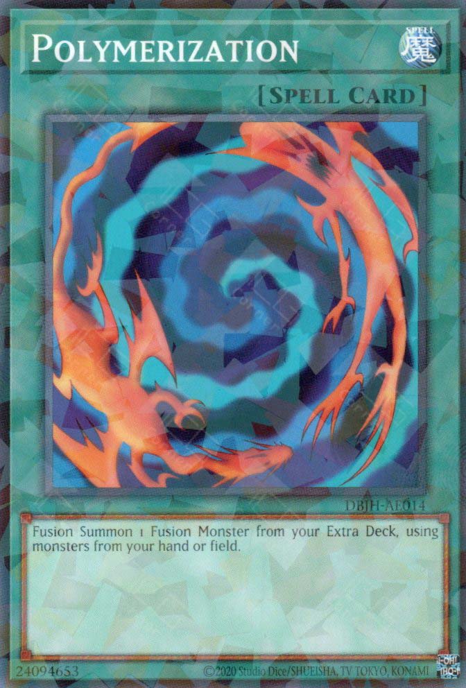 This is an image for the product Polymerization that has a rarity of Normal Parallel Rare in the Deck-Build Pack: Justice Hunters with a card code of DBJH-AE014 that is available on the TEKKX Product website.