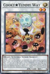 This is an image for the product Cooky★Yummy Way that has a rarity of Common in the Deck-Build Pack: Justice Hunters with a card code of DBJH-AE020 that is available on the TEKKX Product website.