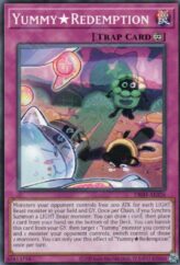 This is an image for the product Yummy★Redemption that has a rarity of Common in the Deck-Build Pack: Justice Hunters with a card code of DBJH-AE026 that is available on the TEKKX Product website.