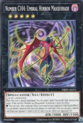 This is an image for the product Number C104: Umbral Horror Masquerade that has a rarity of Common in the Deck-Build Pack: Justice Hunters with a card code of DBJH-AE051 that is available on the TEKKX Product website.