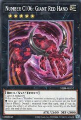 This is an image for the product Number C106: Giant Red Hand that has a rarity of Common in the Deck-Build Pack: Justice Hunters with a card code of DBJH-AE052 that is available on the TEKKX Product website.